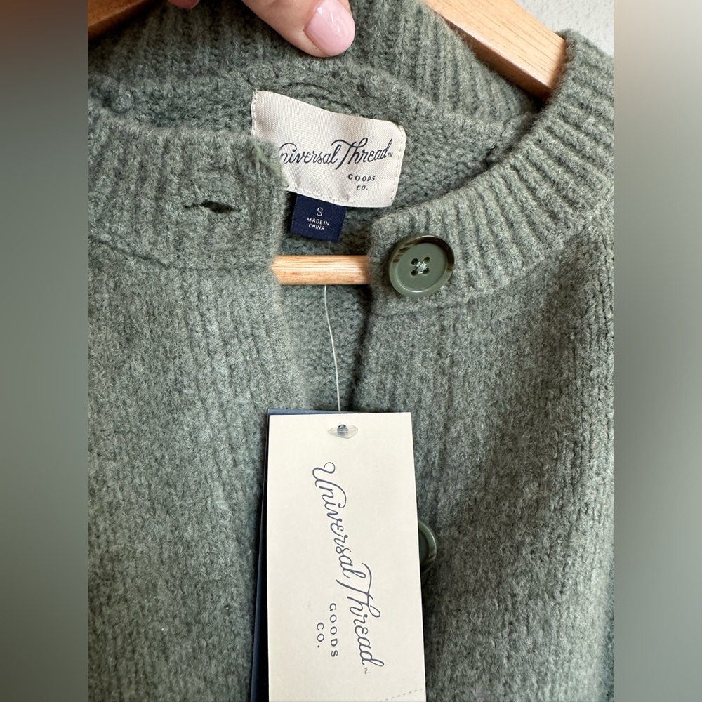 Universal Thread Olive Green Short Sleeve Cropped Cardigan - Picture 2 of 7